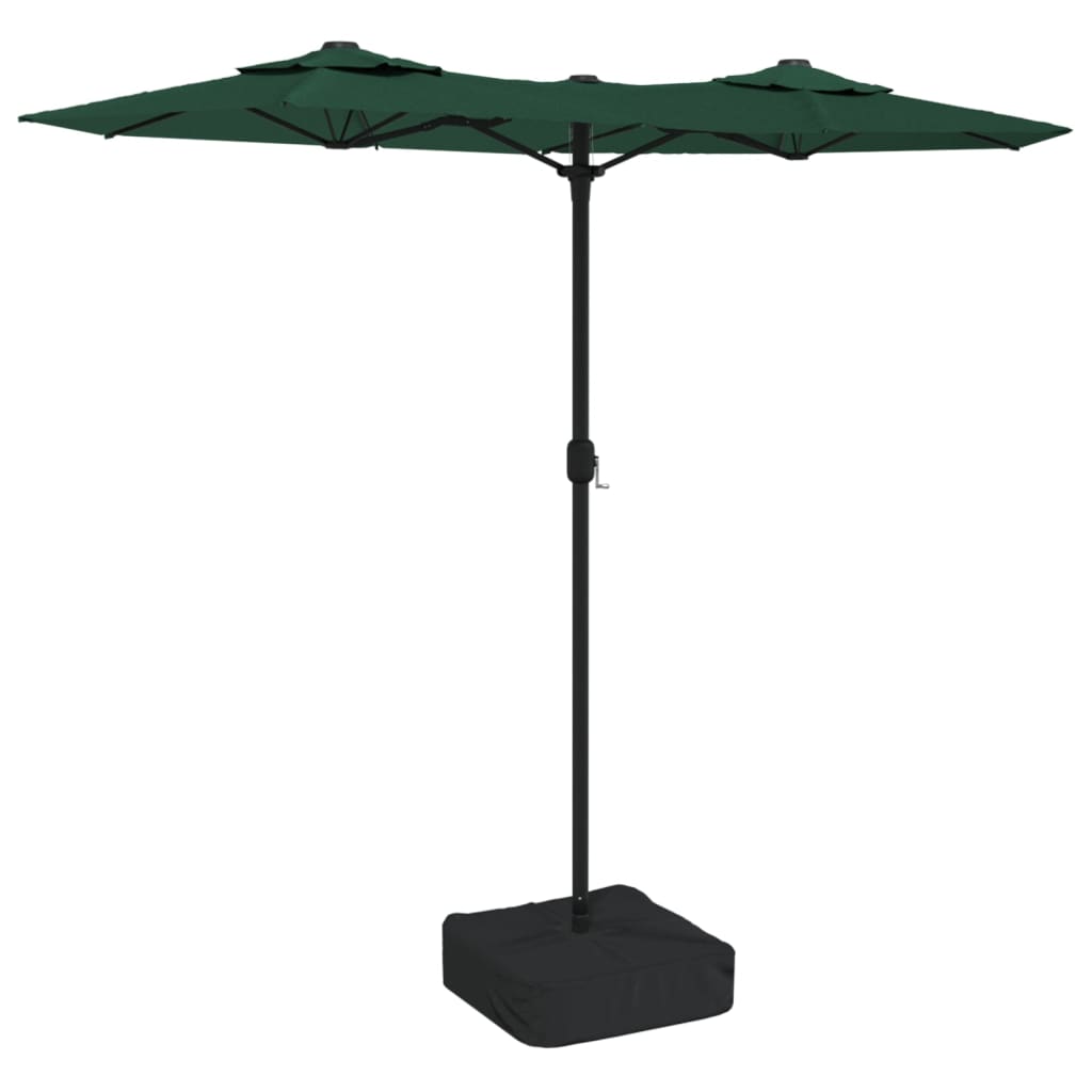 parasol m. dobbelt parasoldug 316x145 cm grøn