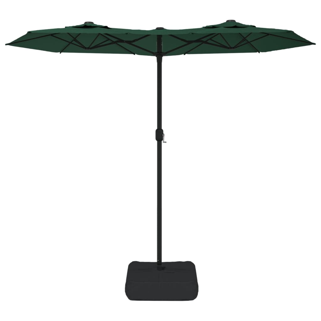 parasol m. dobbelt parasoldug 316x145 cm grøn