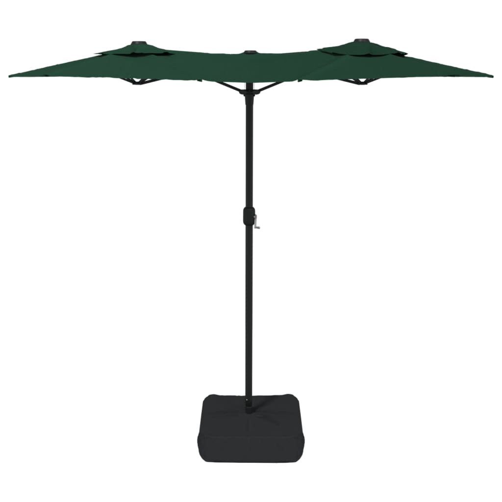 parasol m. dobbelt parasoldug 316x145 cm grøn