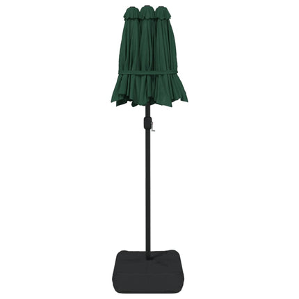 parasol m. dobbelt parasoldug 316x145 cm grøn