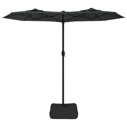 parasol m. dobbelt parasoldug 316x145 cm antracitgrå