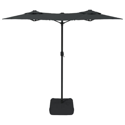 parasol m. dobbelt parasoldug 316x145 cm antracitgrå