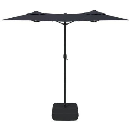 parasol m. dobbelt parasoldug 316x145 cm sort