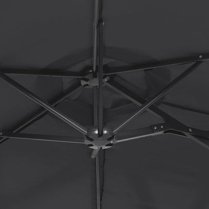 parasol m. dobbelt parasoldug 316x145 cm sort