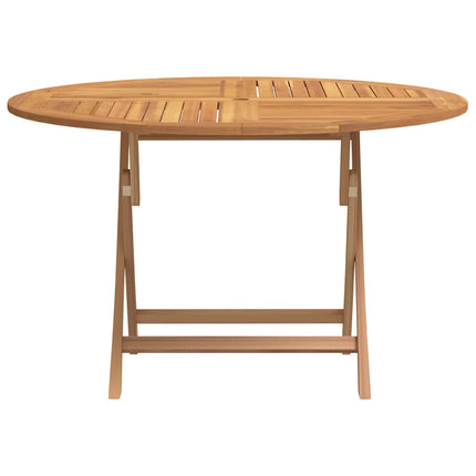 foldbart havebord Ø 110x75 cm massivt teaktræ
