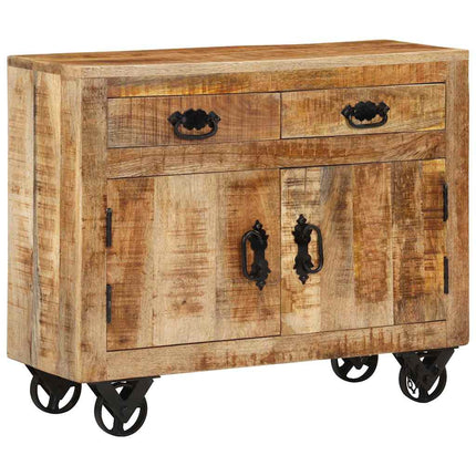 skænk 80x30x65 cm massivt ru mangotræ
