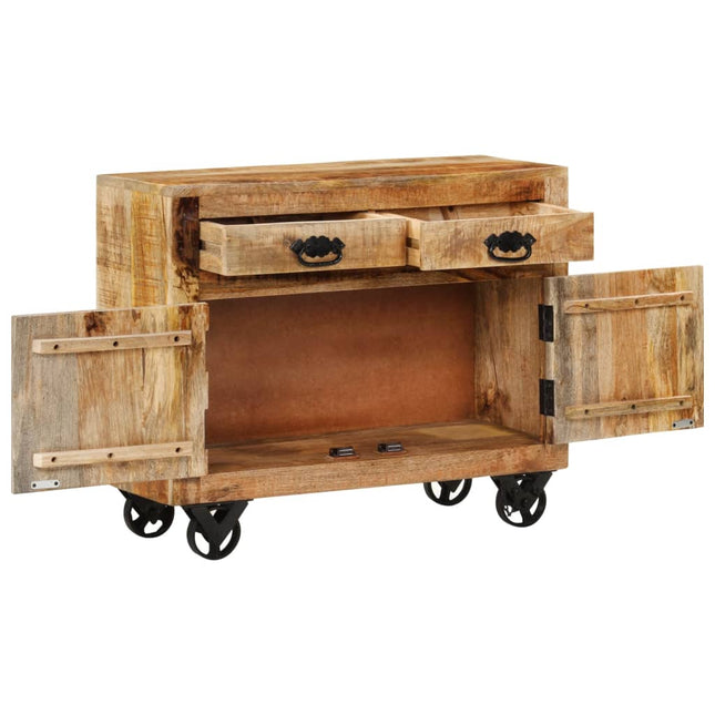 skænk 80x30x65 cm massivt ru mangotræ