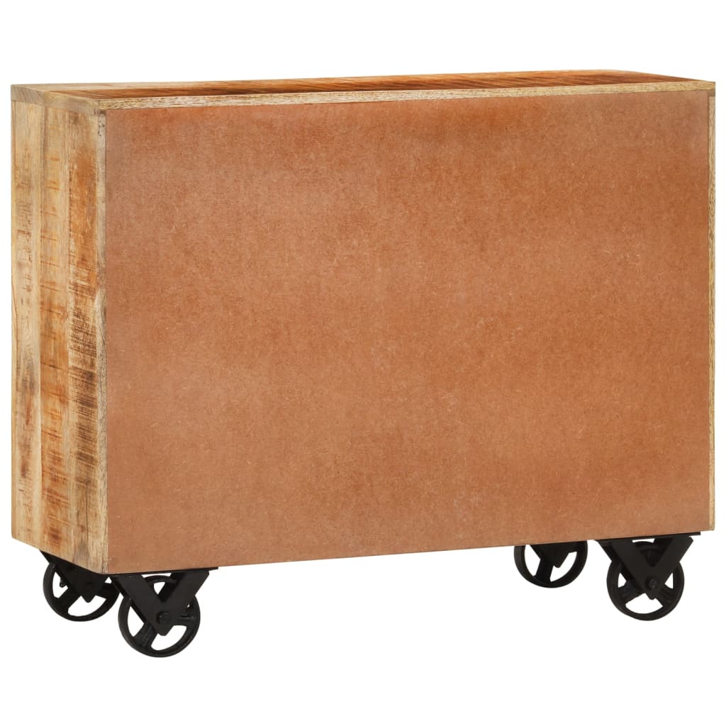 skænk med 3 skuffer 80x30x65 cm massivt ru mangotræ