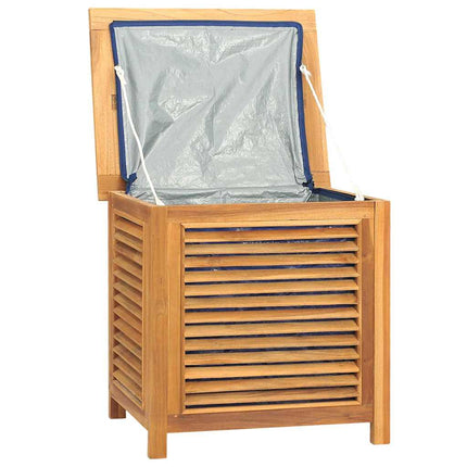 opbevaringsboks til haven med pose 60x50x58 cm massivt teaktræ