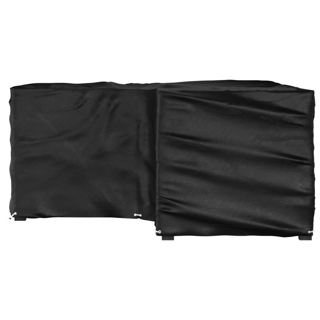 L-formet havemøbelovertræk 215x215x90 cm 16 øjer