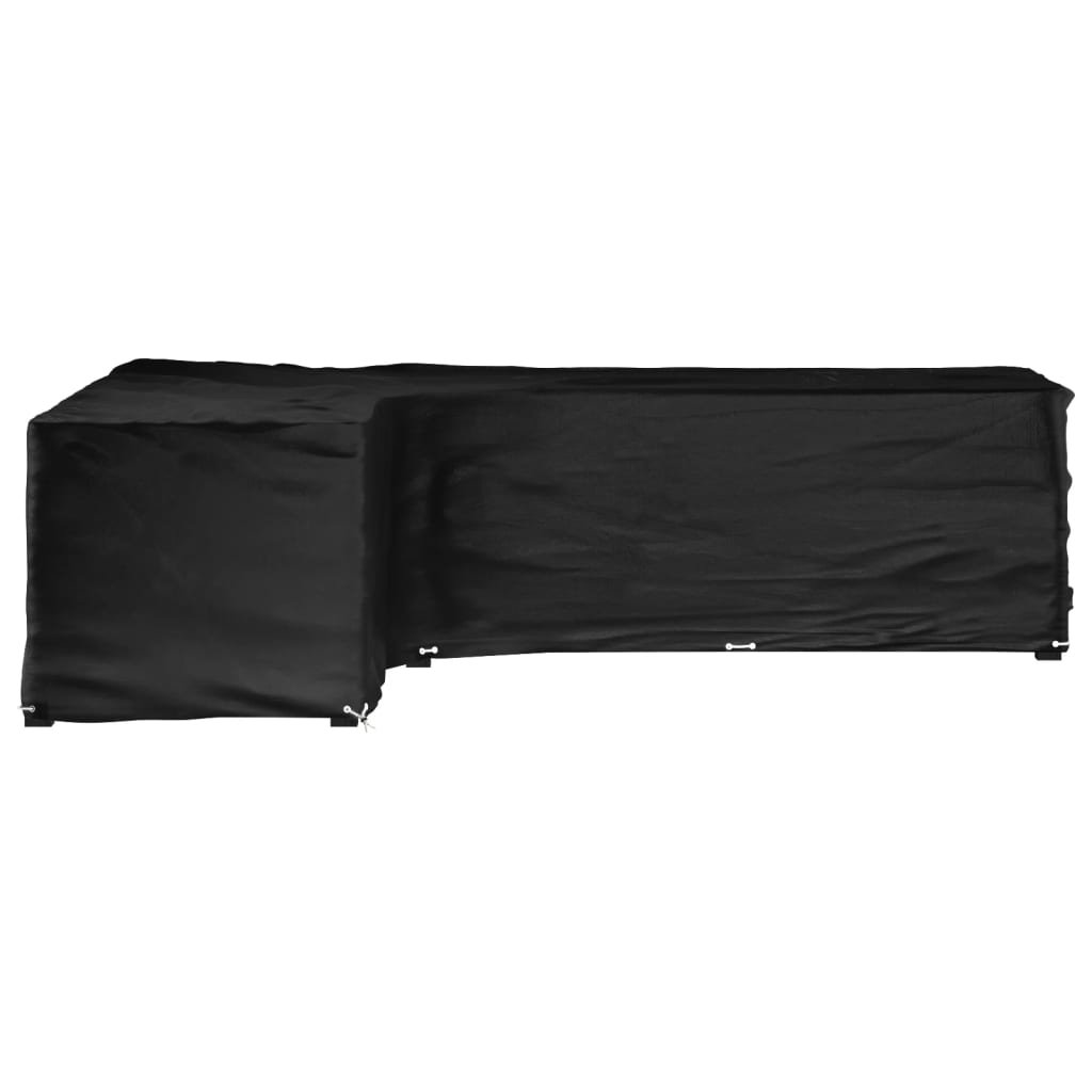 L-formet havemøbelovertræk 220x285x80 cm 18 øjer