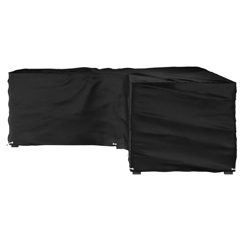 L-formet havemøbelovertræk 220x285x80 cm 18 øjer