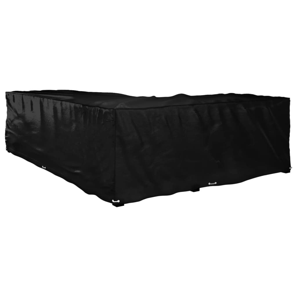 L-formet havemøbelovertræk 220x285x80 cm 18 øjer