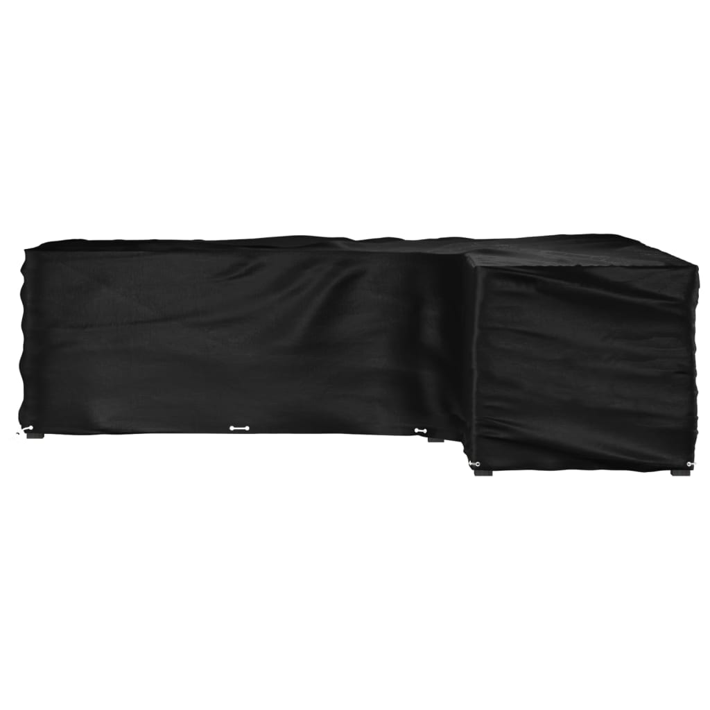 L-formet havemøbelovertræk 285x220x80 cm 18 øjer