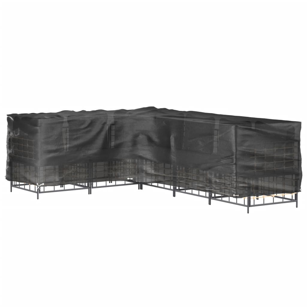 L-formet havemøbelovertræk 260x210x80 cm 16 øjer