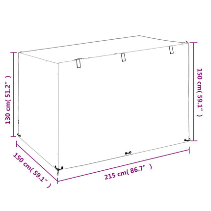 overtræk til gyngebænk 215x150x130/150 cm 12 øjer polyethylen