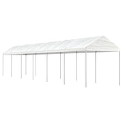 pavillon med tag 13,38x2,28x2,69 m polyethylen hvid