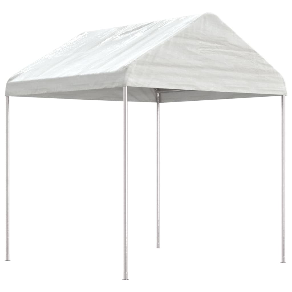pavillon med tag 13,38x2,28x2,69 m polyethylen hvid
