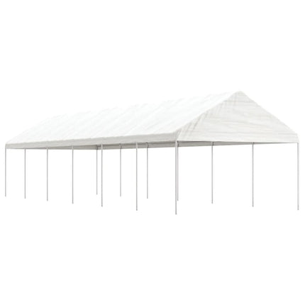 pavillon med tag 13,38x4,08x3,22 m polyethylen hvid