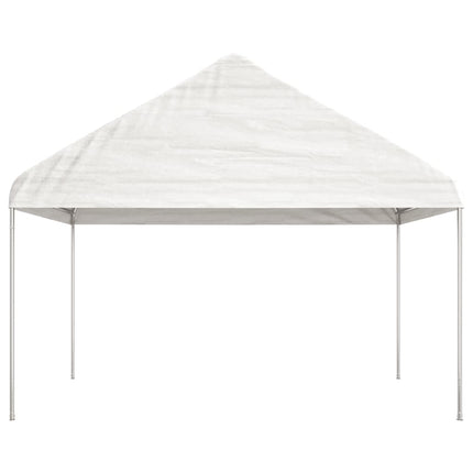 pavillon med tag 17,84x4,08x3,22 m polyethylen hvid