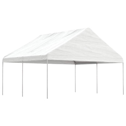 pavillon med tag 4,46x5,88x3,75 m polyethylen hvid