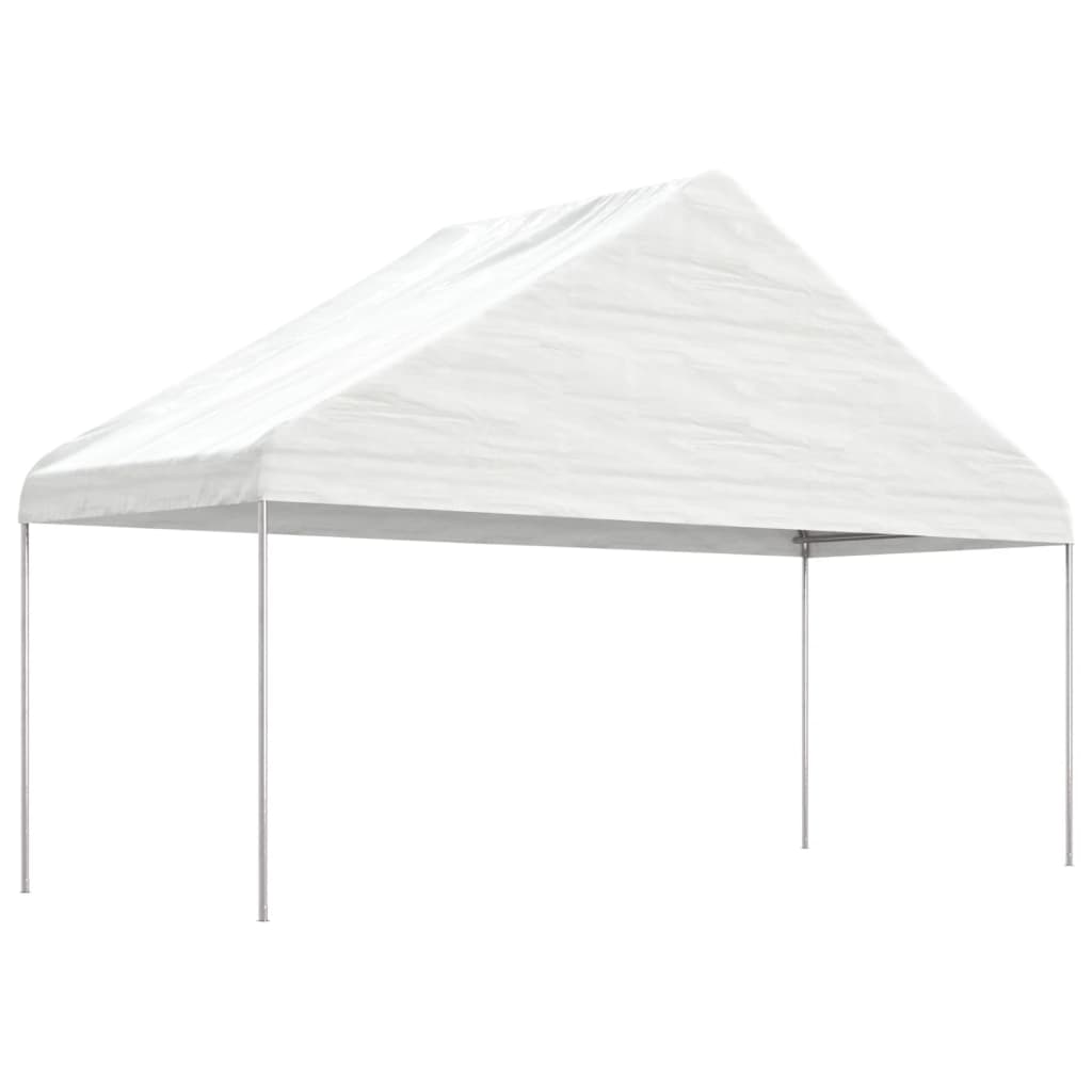 pavillon med tag 4,46x5,88x3,75 m polyethylen hvid