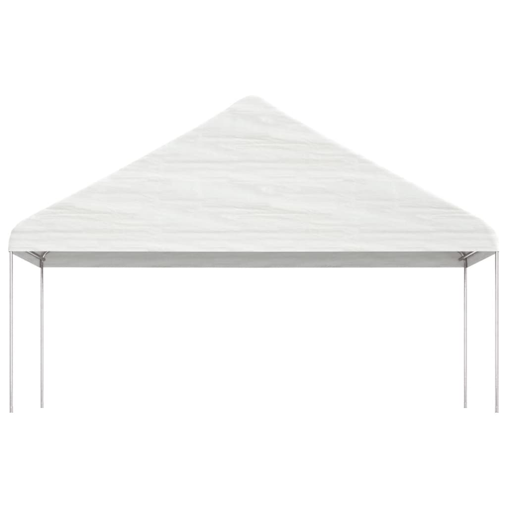 pavillon med tag 4,46x5,88x3,75 m polyethylen hvid