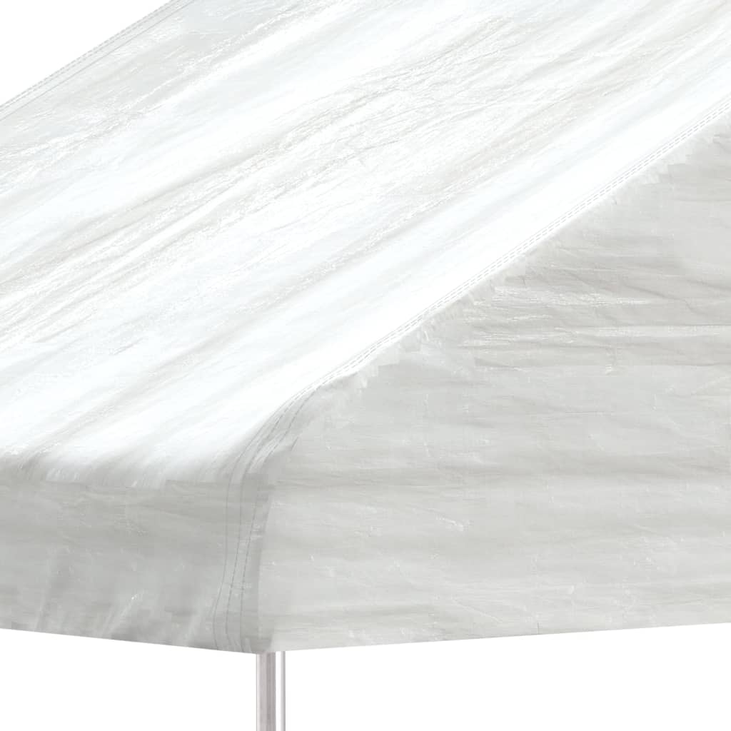 pavillon med tag 4,46x5,88x3,75 m polyethylen hvid