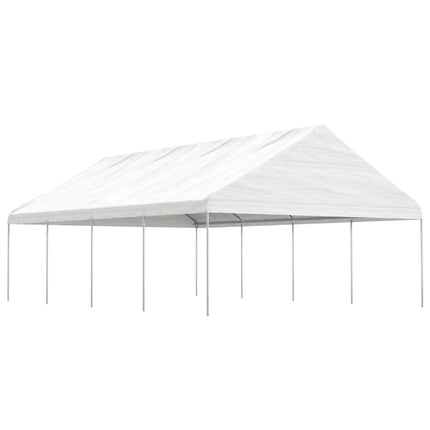pavillon med tag 8,92x5,88x3,75 m polyethylen hvid
