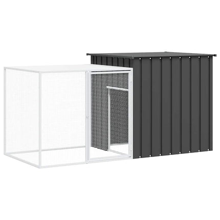 kaninbur 200x91x100 cm galvaniseret stål antracitgrå