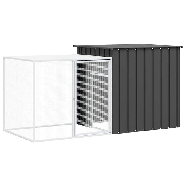 kaninbur 200x91x100 cm galvaniseret stål antracitgrå