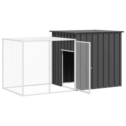 kaninbur 200x91x100 cm galvaniseret stål antracitgrå
