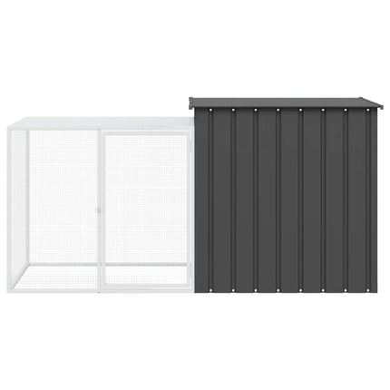 kaninbur 200x91x100 cm galvaniseret stål antracitgrå