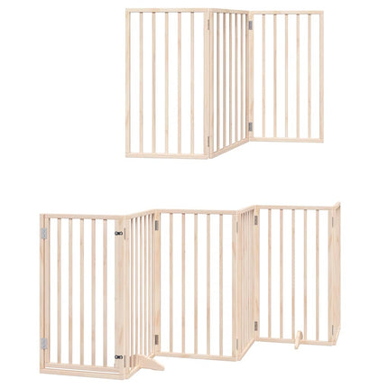 hundelåge med dør 12 paneler 750 cm foldbar poppeltræ