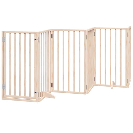 hundelåge med dør 12 paneler 750 cm foldbar poppeltræ