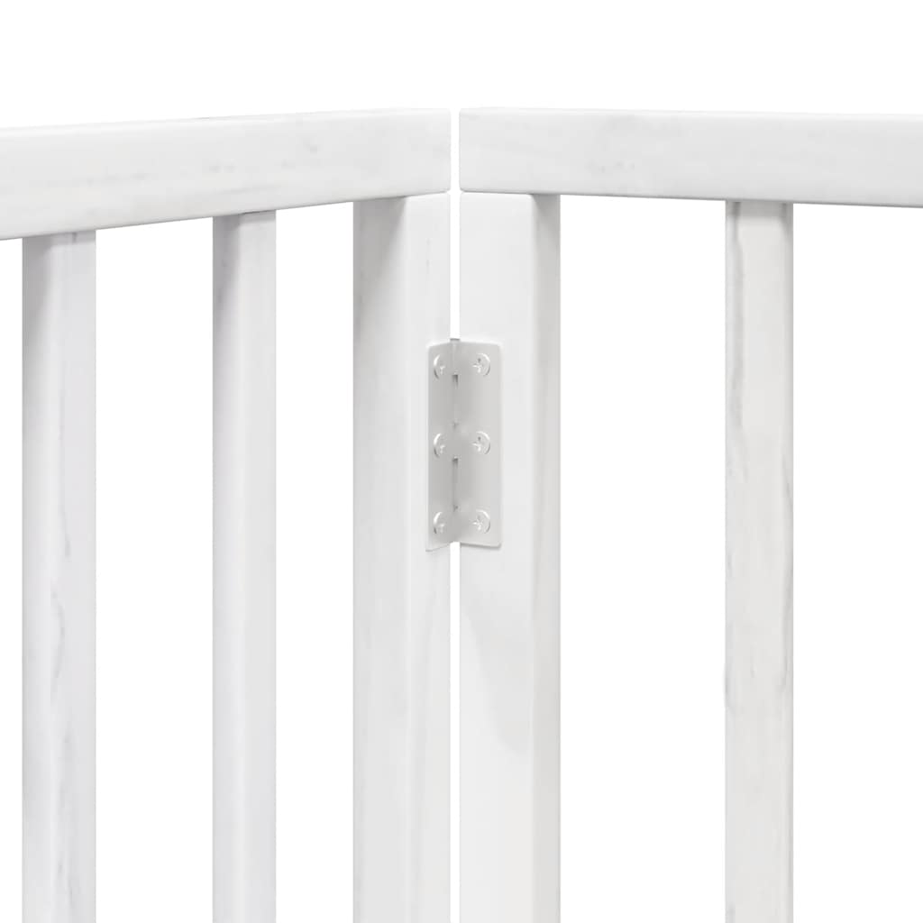 hundelåge med dør 12 paneler 600 cm foldbar poppeltræ hvid