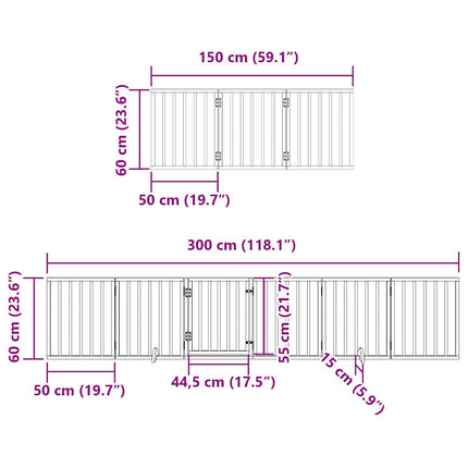 hundelåge med dør 15 paneler 750 cm foldbar poppeltræ sort
