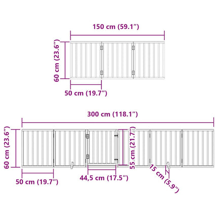 hundelåge med dør 15 paneler 750 cm foldbar poppeltræ brun