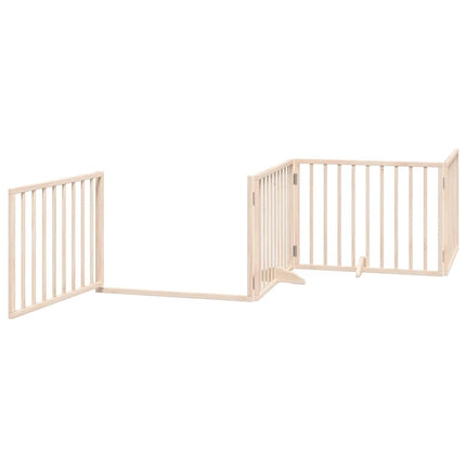 hundelåge med dør 6 paneler 480 cm foldbar poppeltræ