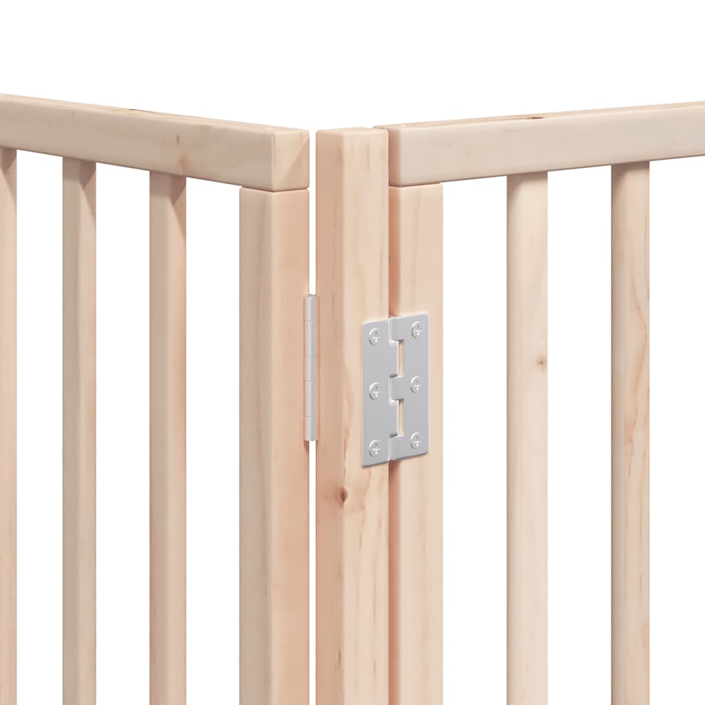 hundelåge med dør 6 paneler 480 cm foldbar poppeltræ