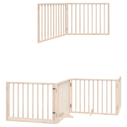 hundelåge med dør 10 paneler 800 cm foldbar poppeltræ
