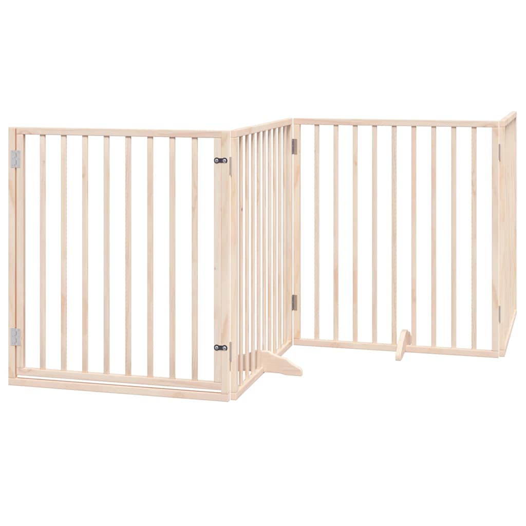hundelåge med dør 8 paneler 640 cm foldbar poppeltræ