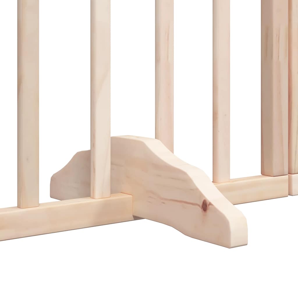 hundelåge med dør 8 paneler 640 cm foldbar poppeltræ
