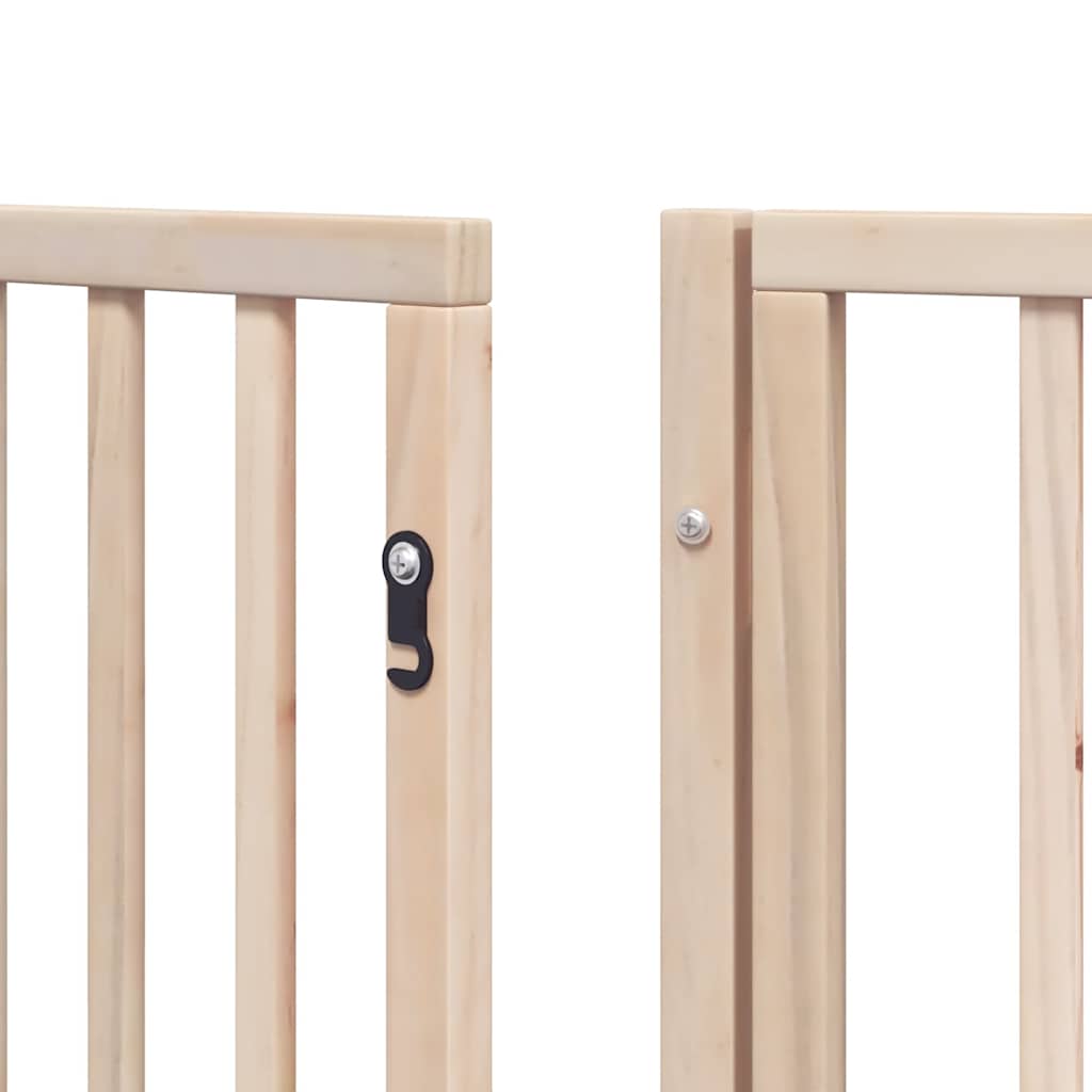 hundelåge med dør 8 paneler 640 cm foldbar poppeltræ