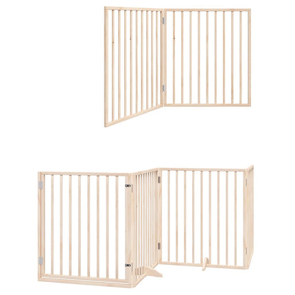 hundelåge med dør 12 paneler 960 cm foldbar poppeltræ