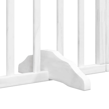 hundelåge med dør 10 paneler 800 cm foldbar poppeltræ hvid