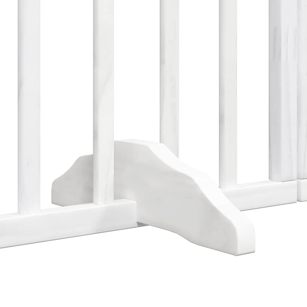 hundelåge med dør 10 paneler 800 cm foldbar poppeltræ hvid