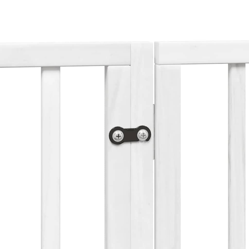 hundelåge med dør 10 paneler 800 cm foldbar poppeltræ hvid