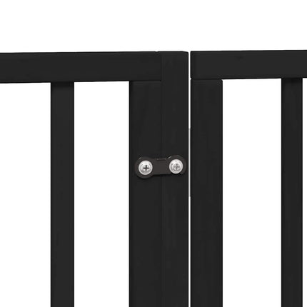 hundelåge med dør 10 paneler 800 cm foldbar poppeltræ sort