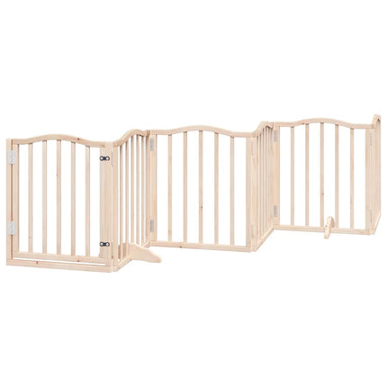 hundelåge med dør 12 paneler 750 cm foldbar poppeltræ